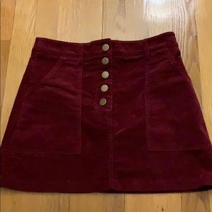 Maroon Velvet Skirt